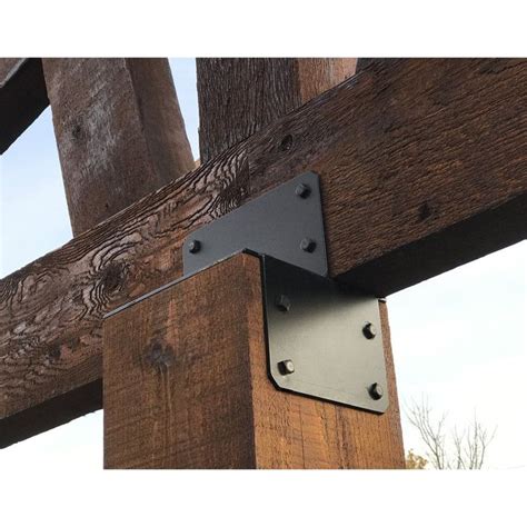 10 black metal brackets|black brackets for wood beams.